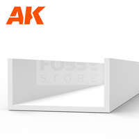 AK Interactive AK-Interactive - U Channel 6.0 width x 350mm – STYRENE U CHANNEL – (3 units) U alakú sztirol profil AK6558
